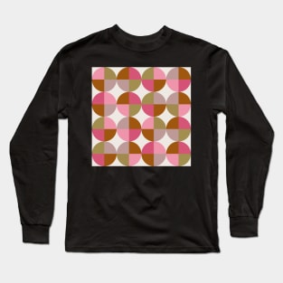 Mid Mod Circles Pink Long Sleeve T-Shirt